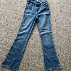 PAIGE Laurel Canyon High Rise Blue Flare Jeans